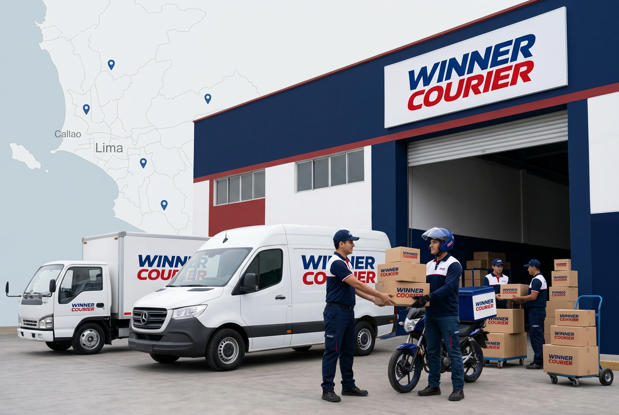 Centro de distribución y flota de Winner Courier en Lima