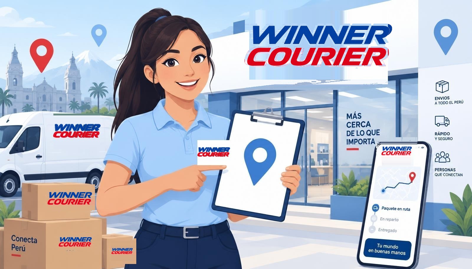 Ilustración de cobertura de Winner Courier en Lima y Callao